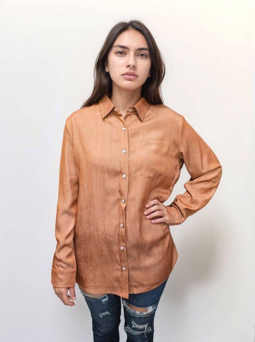 MK767 Pearl Snap Button Up Shirt
