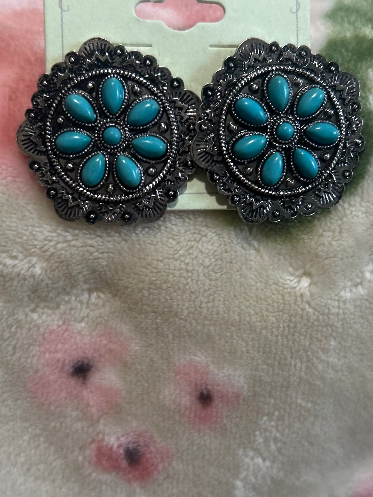 Turquoise and Silver post earrings