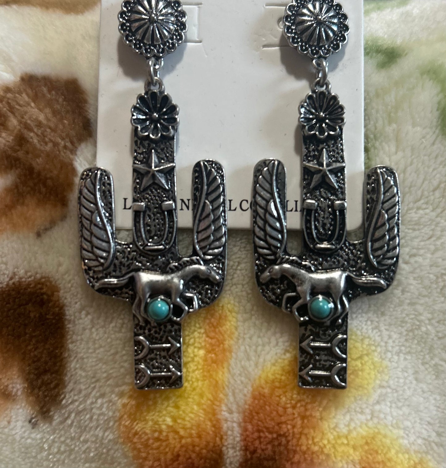 Silver Cactus Earrings