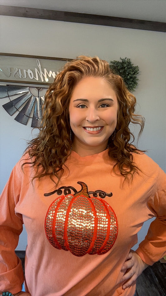 Sequin Pumpkin Sweater