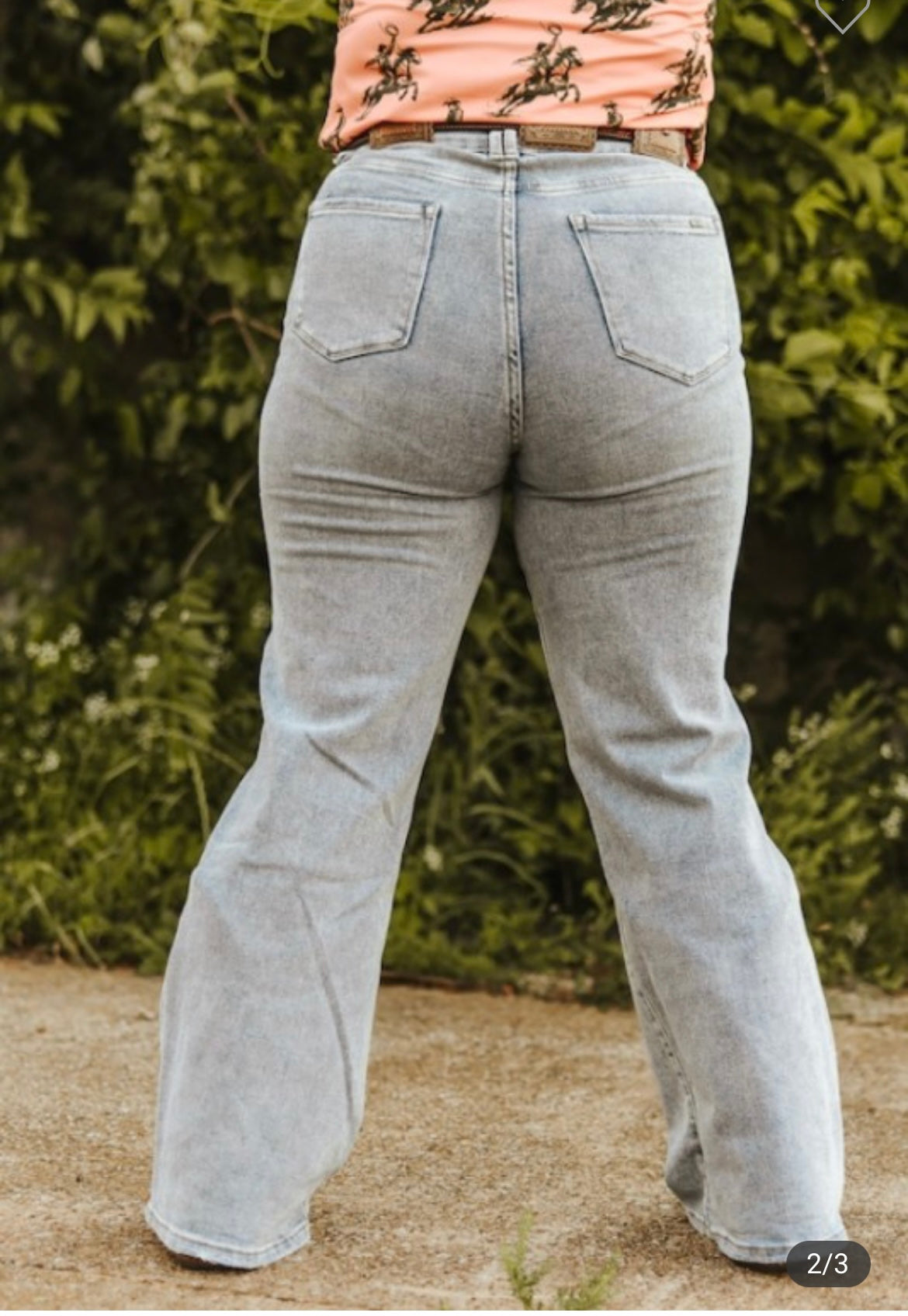 Light Wash High Rise Distressed Trouser Jeans